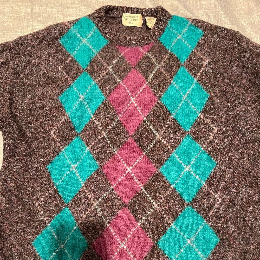 Nantucket Sportswear Shetland Wool Argyle Sweater
